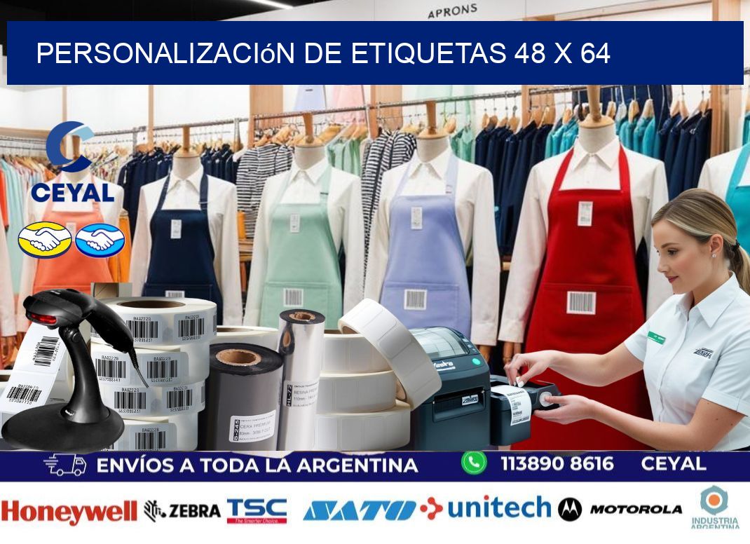 Personalización de etiquetas 48 x 64