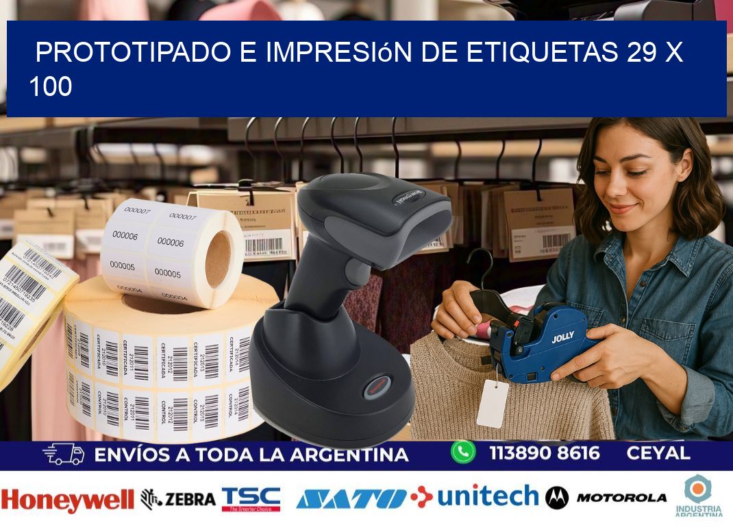 Prototipado e impresión de etiquetas 29 x 100