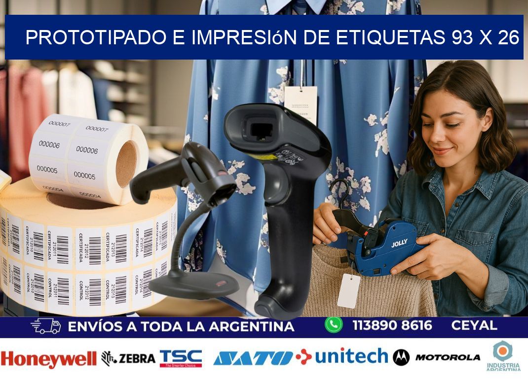 Prototipado e impresión de etiquetas 93 x 26