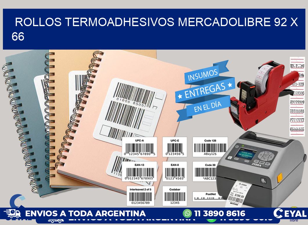 ROLLOS TERMOADHESIVOS MERCADOLIBRE 92 x 66