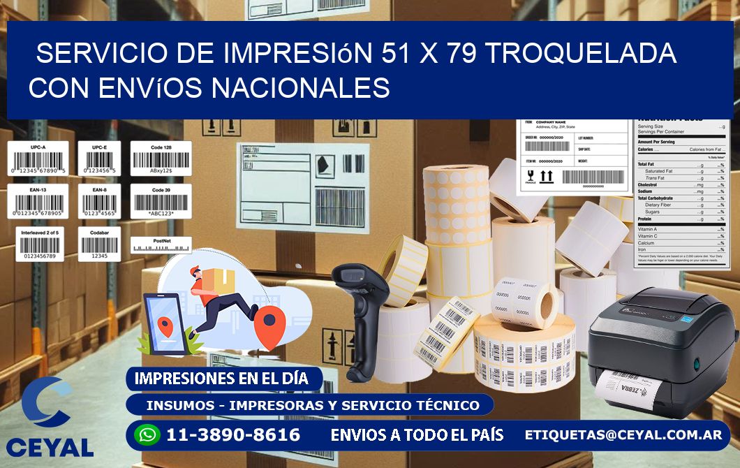 Servicio de impresión 51 x 79 troquelada con envíos nacionales
