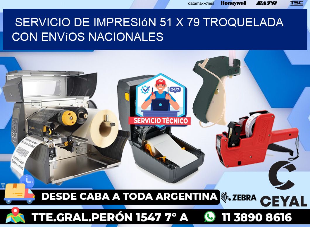 Servicio de impresión 51 x 79 troquelada con envíos nacionales