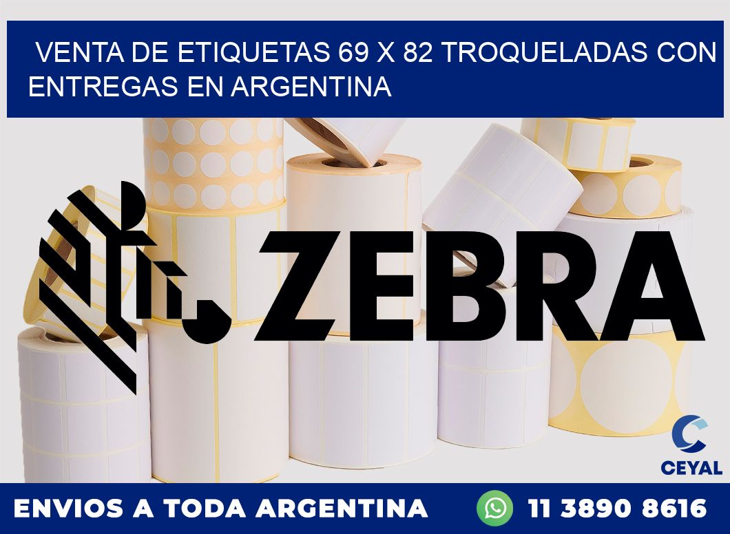 Venta de etiquetas 69 x 82 troqueladas con entregas en Argentina