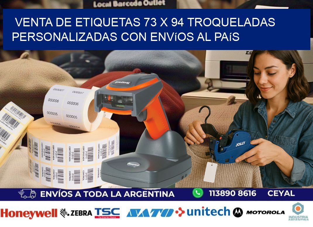Venta de etiquetas 73 x 94 troqueladas personalizadas con envíos al país