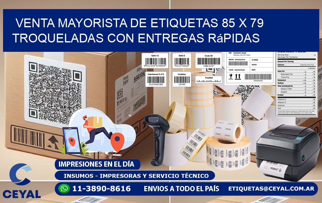 Venta mayorista de etiquetas 85 x 79 troqueladas con entregas rápidas