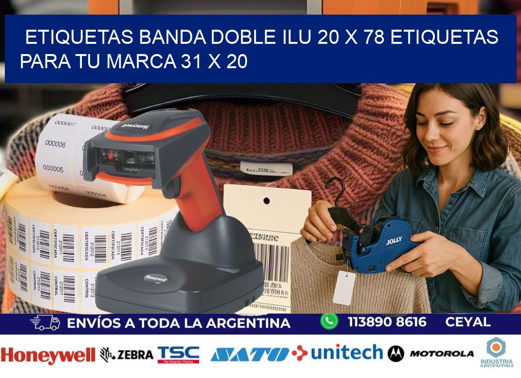 etiquetas banda doble ilu 20 x 78 etiquetas para tu marca 31 x 20