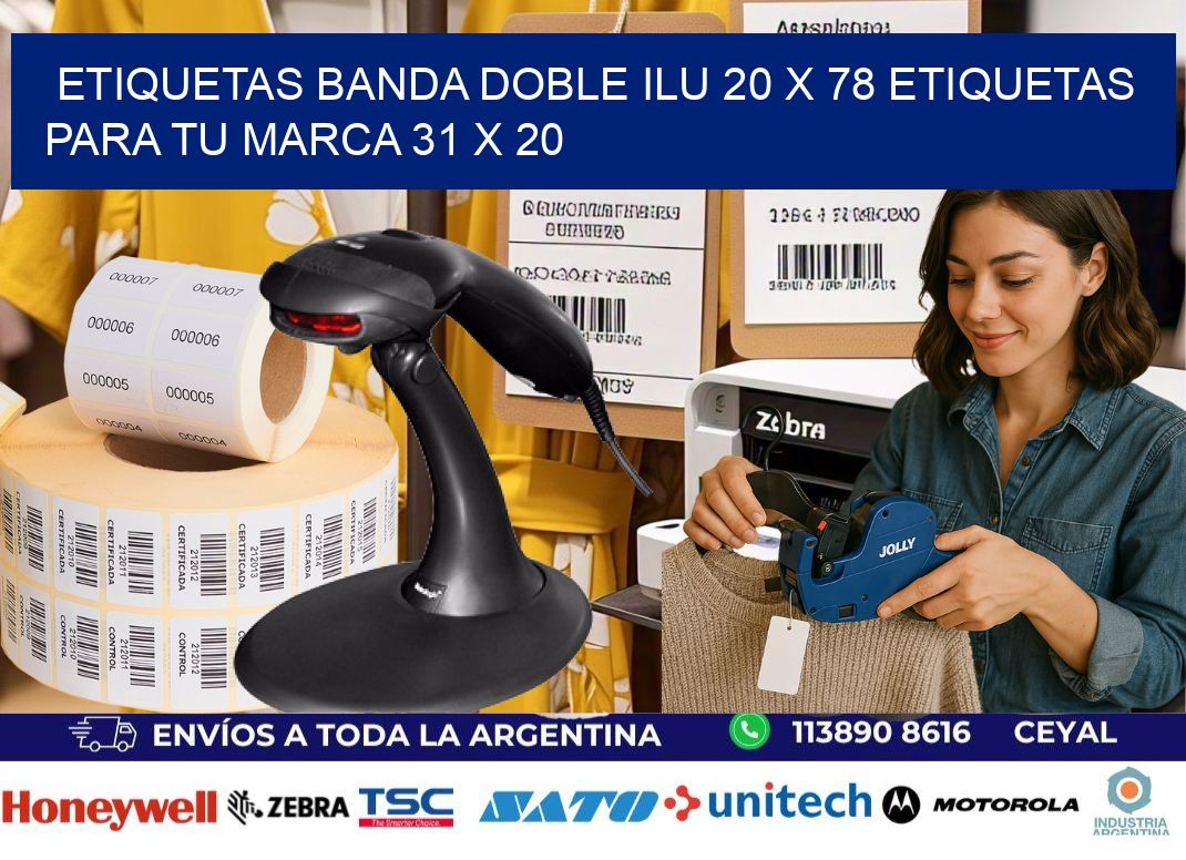 etiquetas banda doble ilu 20 x 78 etiquetas para tu marca 31 x 20