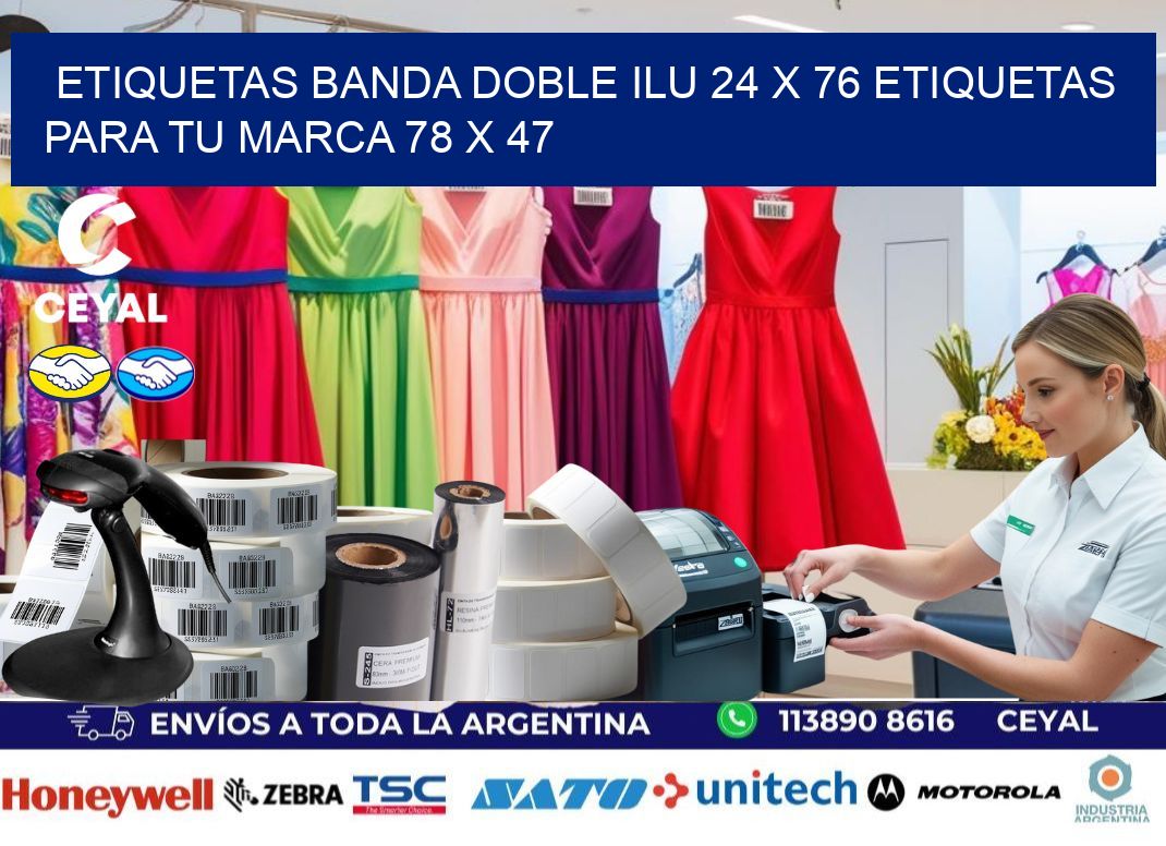 etiquetas banda doble ilu 24 x 76 etiquetas para tu marca 78 x 47
