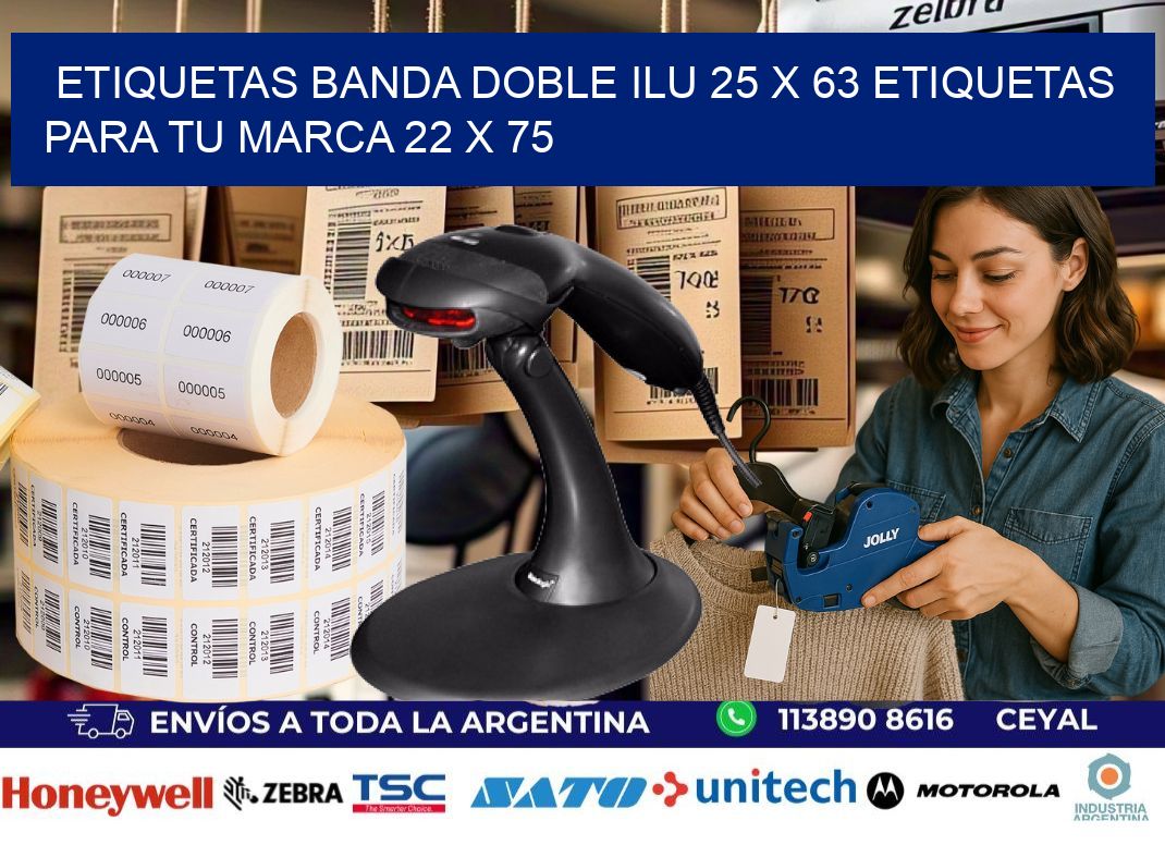 etiquetas banda doble ilu 25 x 63 etiquetas para tu marca 22 x 75