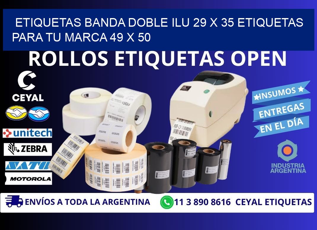 etiquetas banda doble ilu 29 x 35 etiquetas para tu marca 49 x 50