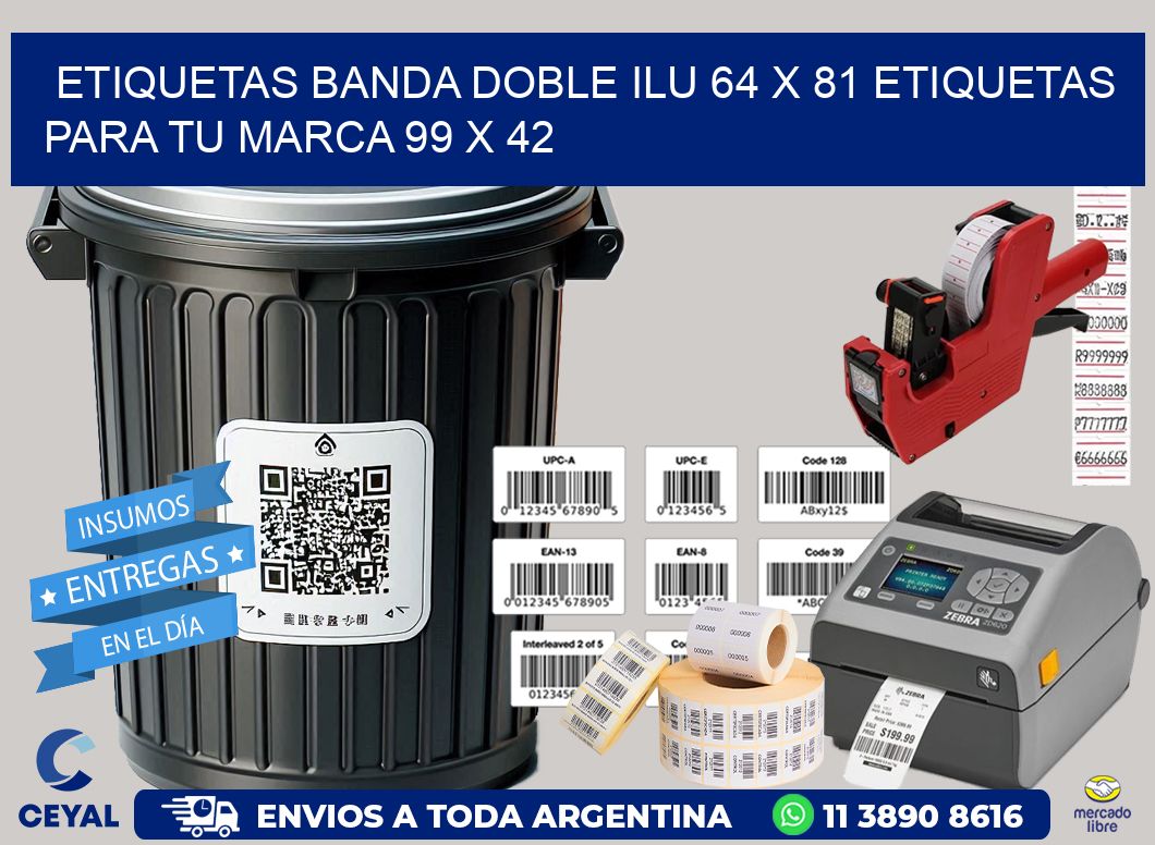 etiquetas banda doble ilu 64 x 81 etiquetas para tu marca 99 x 42