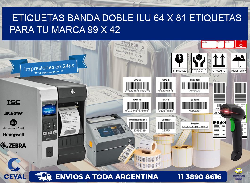 etiquetas banda doble ilu 64 x 81 etiquetas para tu marca 99 x 42
