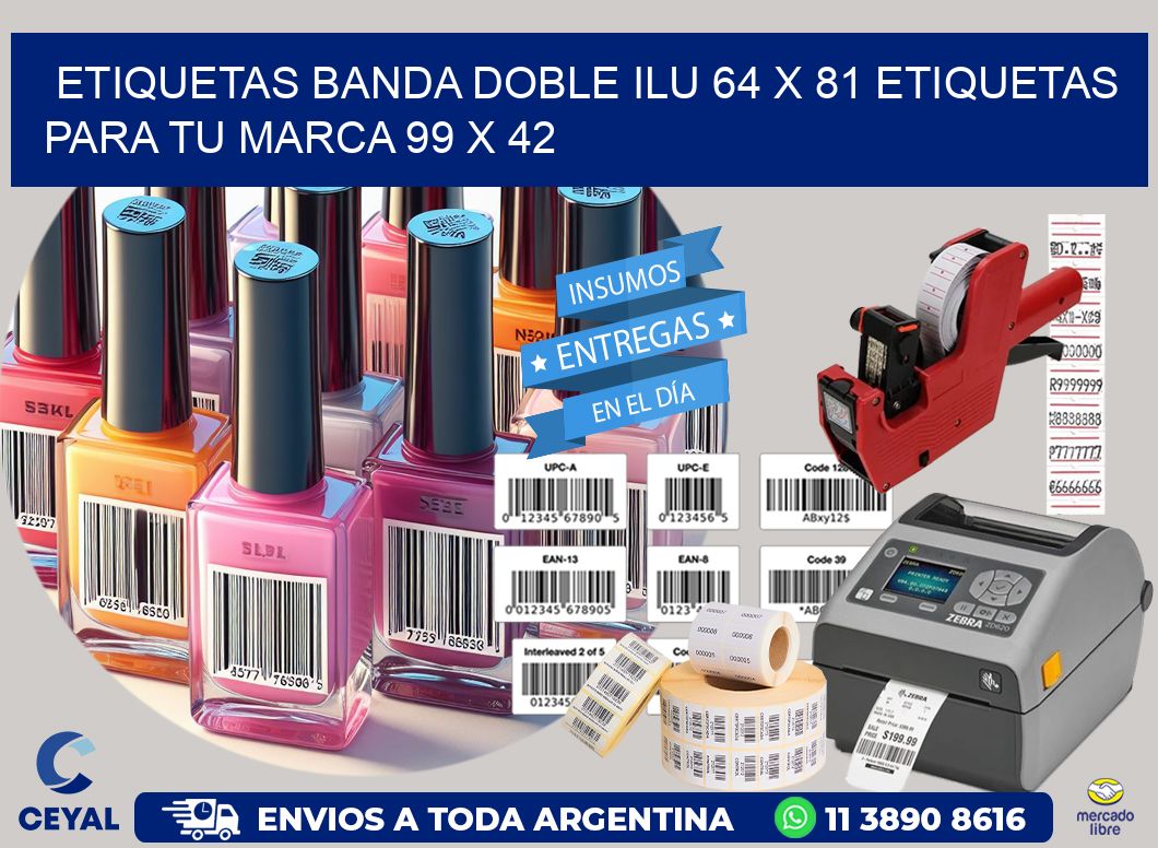 etiquetas banda doble ilu 64 x 81 etiquetas para tu marca 99 x 42