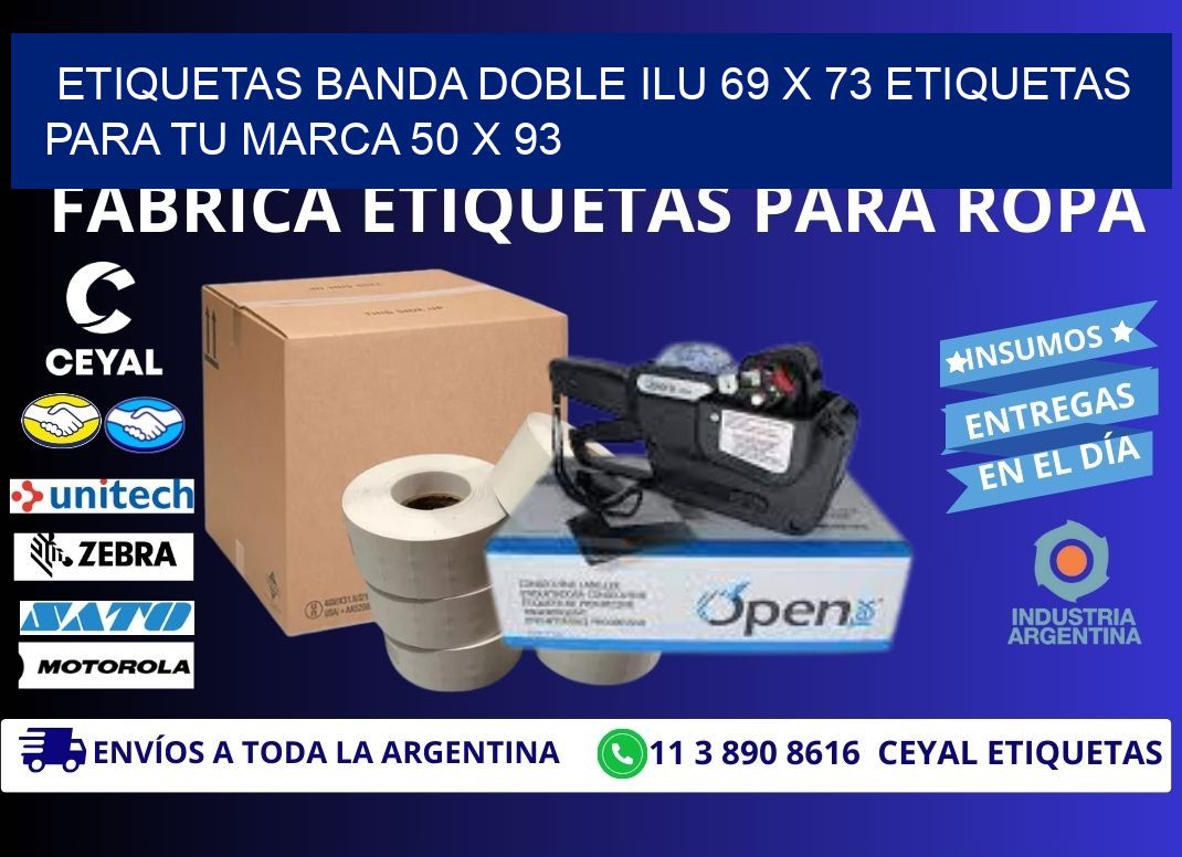 etiquetas banda doble ilu 69 x 73 etiquetas para tu marca 50 x 93