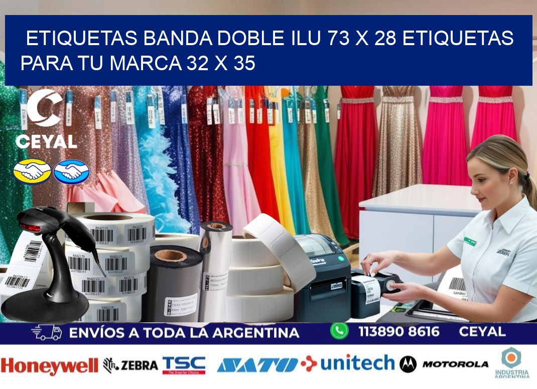 etiquetas banda doble ilu 73 x 28 etiquetas para tu marca 32 x 35