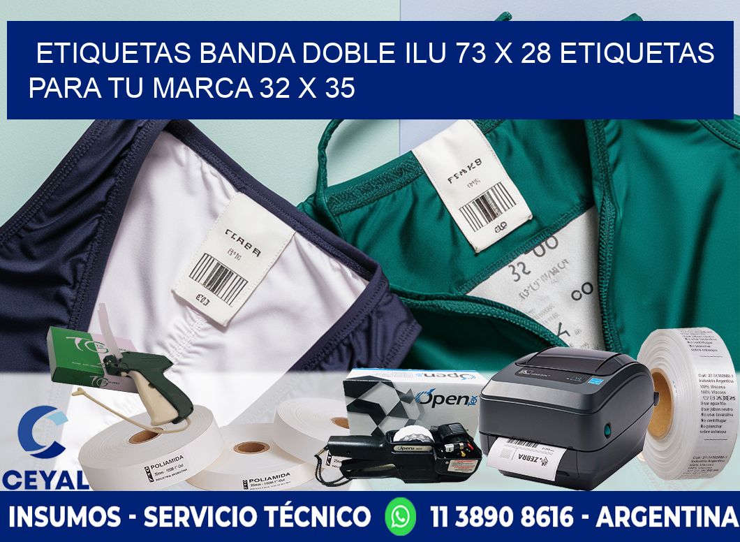 etiquetas banda doble ilu 73 x 28 etiquetas para tu marca 32 x 35
