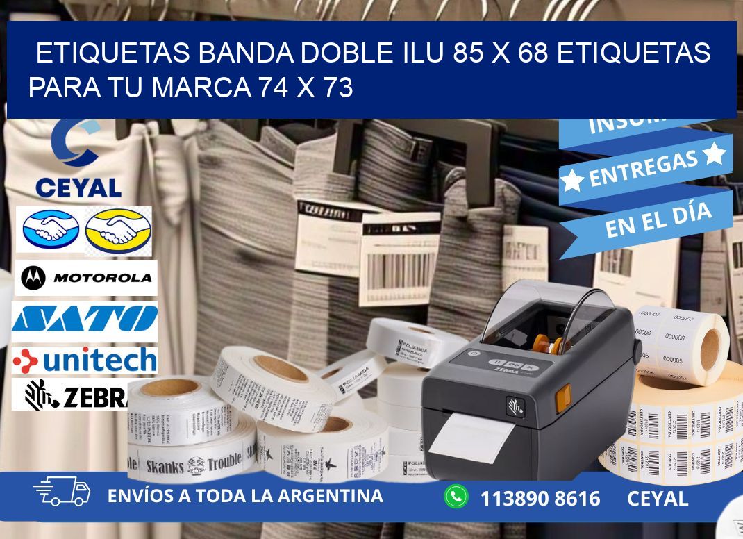 etiquetas banda doble ilu 85 x 68 etiquetas para tu marca 74 x 73