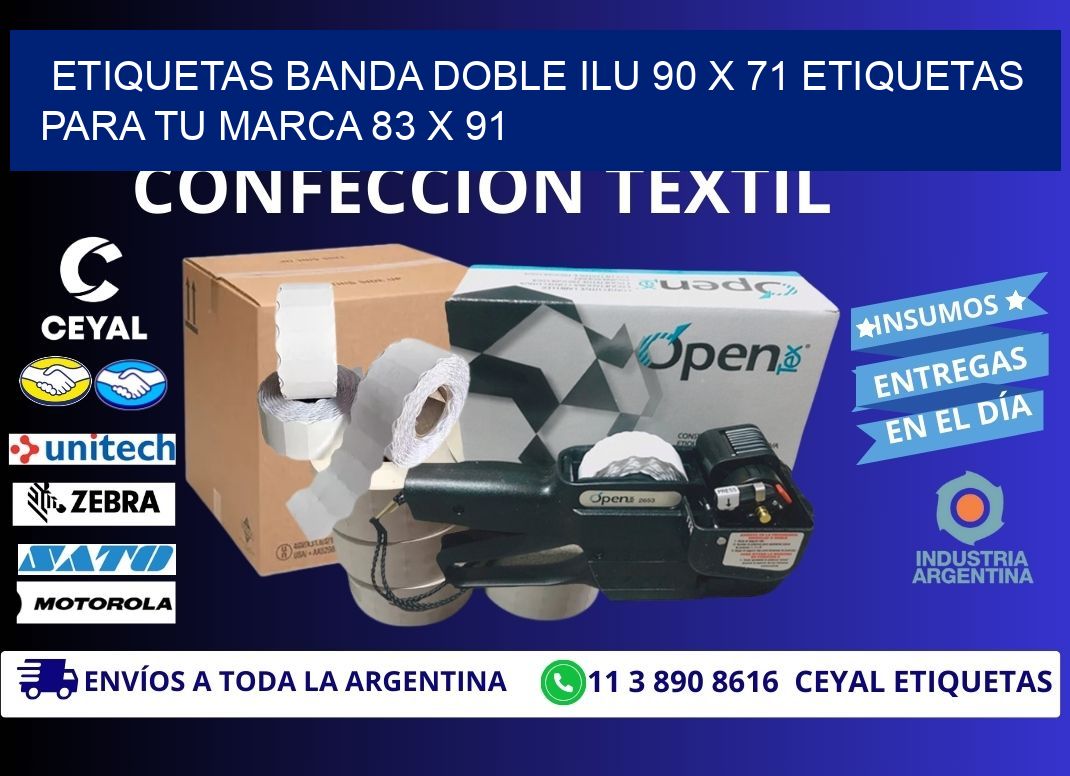 etiquetas banda doble ilu 90 x 71 etiquetas para tu marca 83 x 91