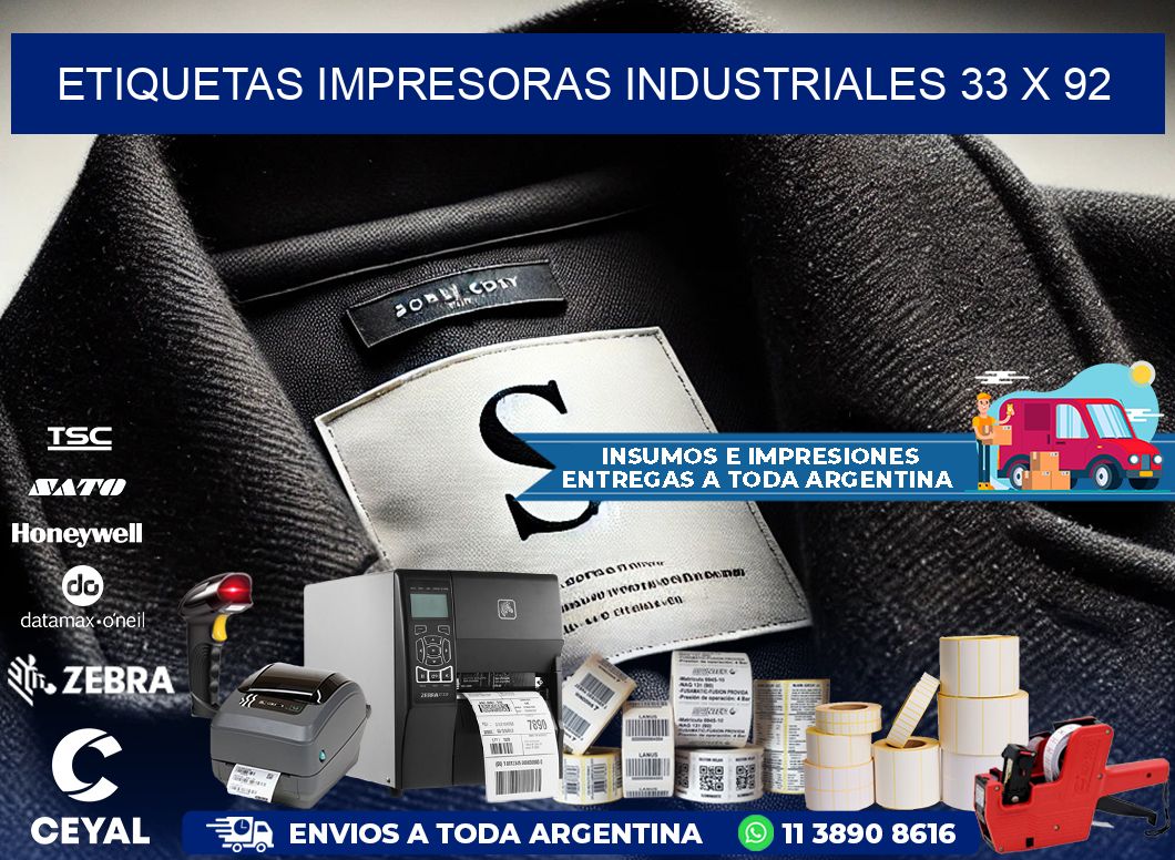 etiquetas impresoras industriales 33 x 92
