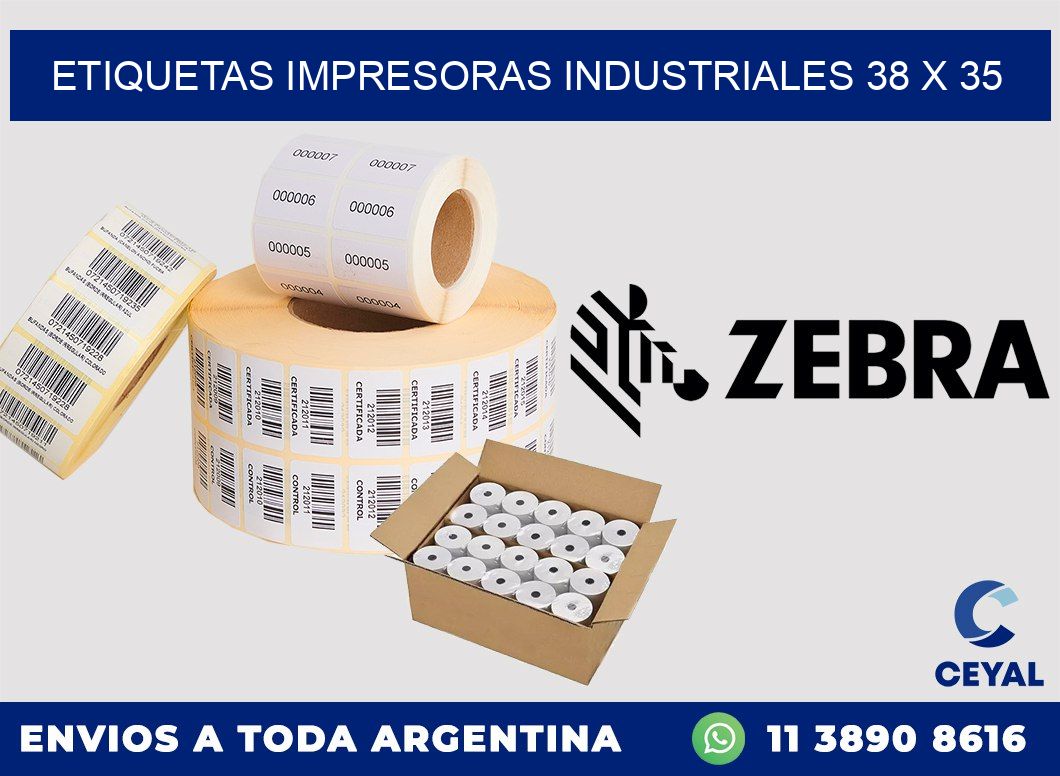 etiquetas impresoras industriales 38 x 35