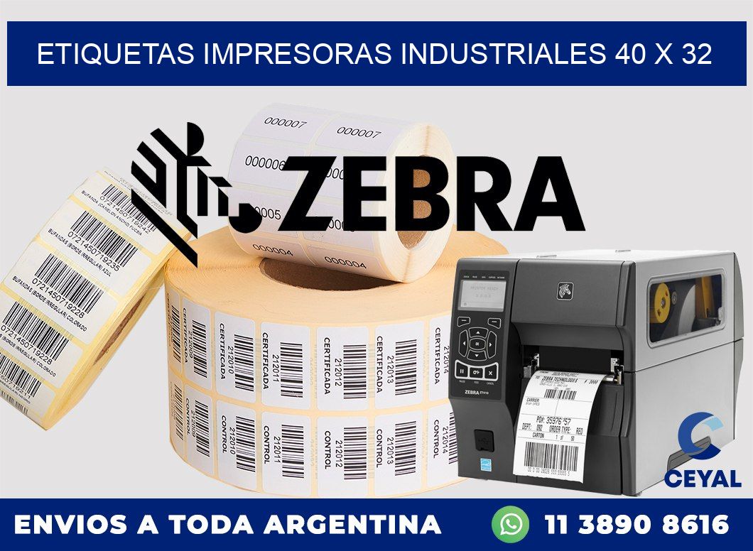 etiquetas impresoras industriales 40 x 32