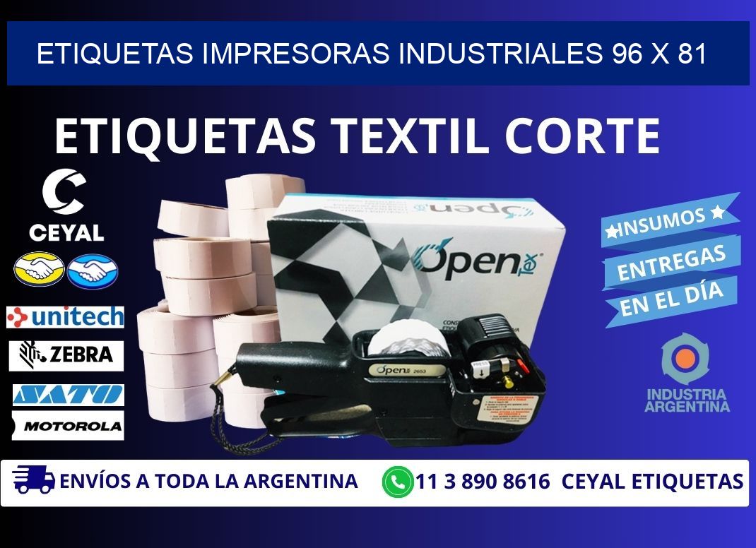 etiquetas impresoras industriales 96 x 81