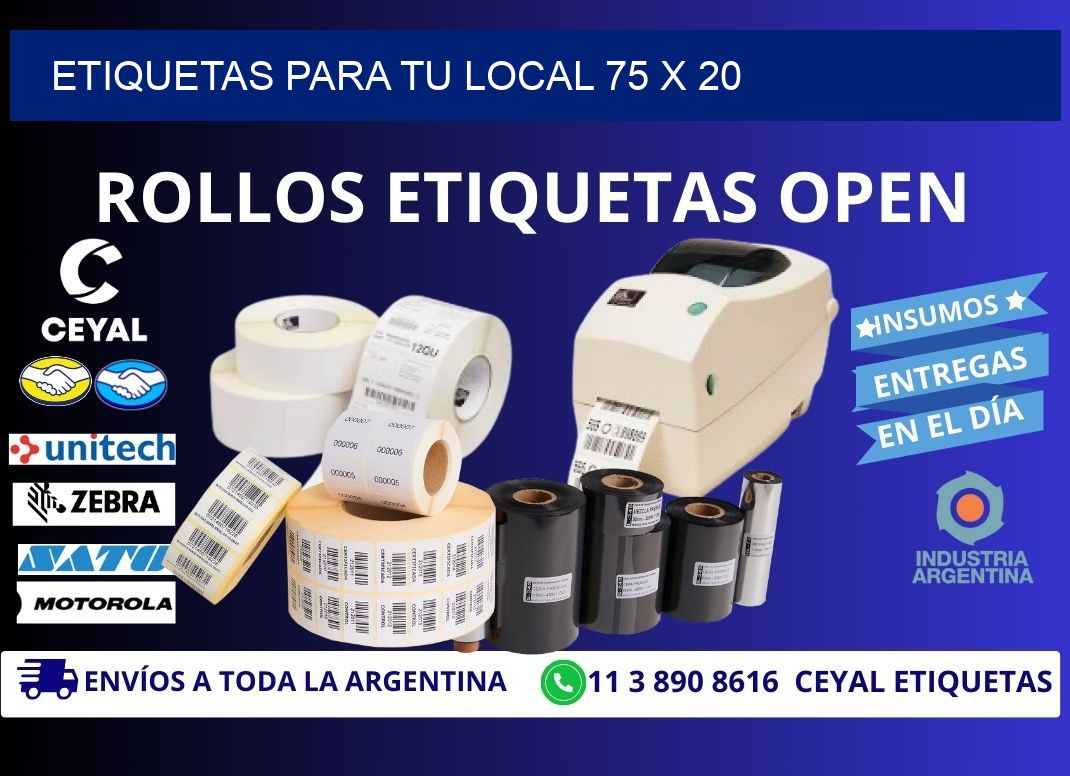 etiquetas para tu local 75 x 20