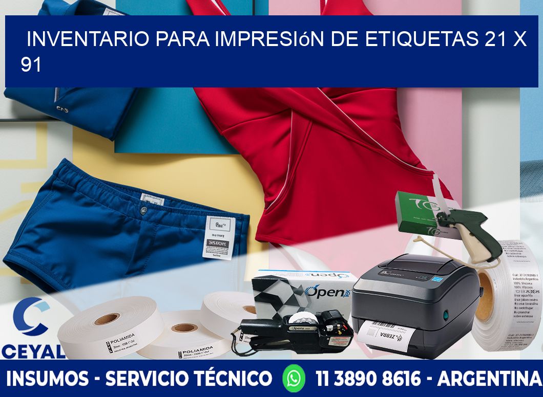 inventario para impresión de etiquetas 21 x 91