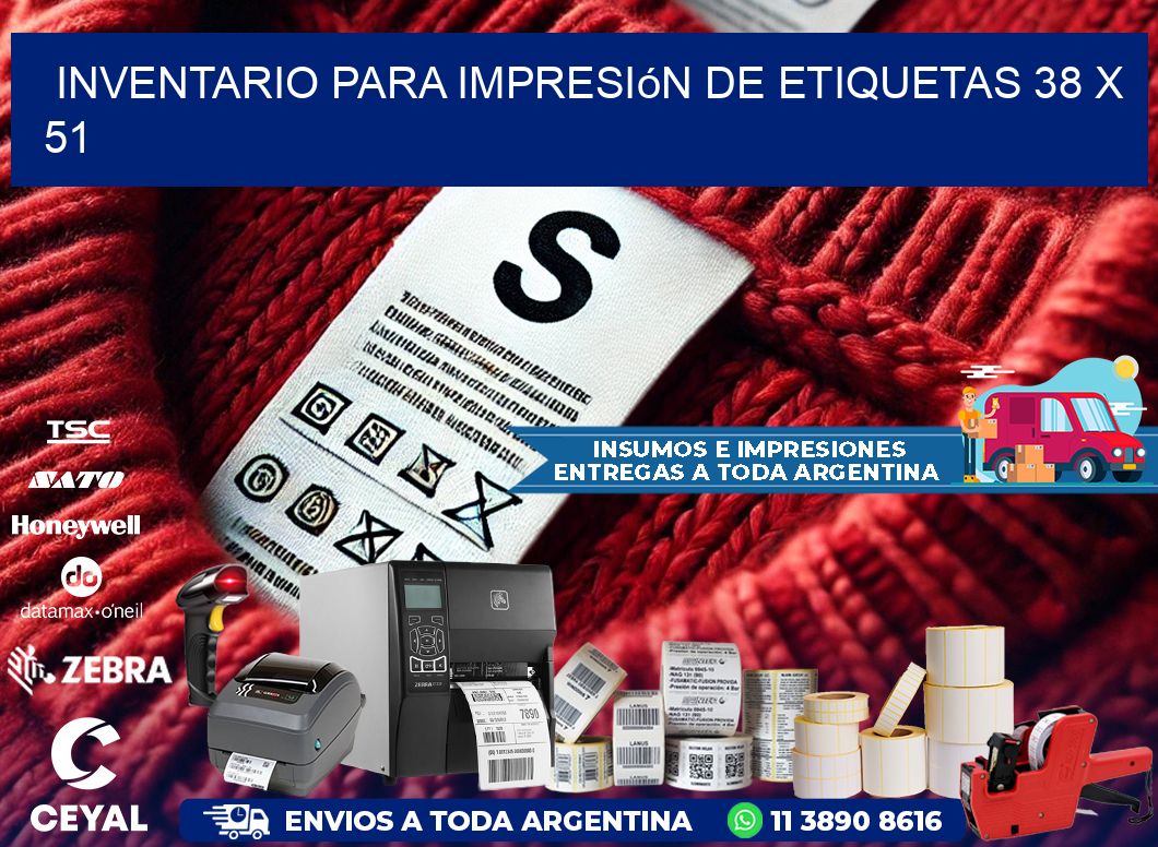 inventario para impresión de etiquetas 38 x 51