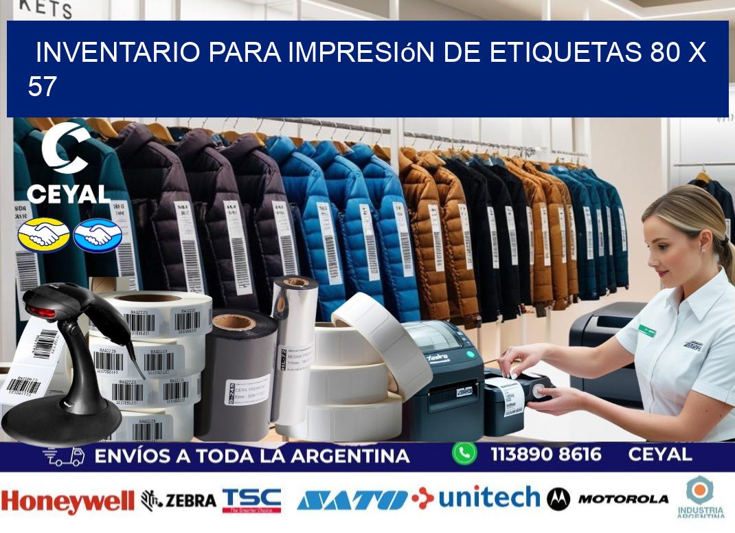inventario para impresión de etiquetas 80 x 57