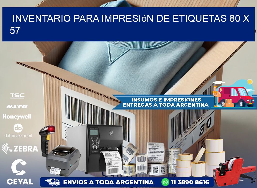inventario para impresión de etiquetas 80 x 57