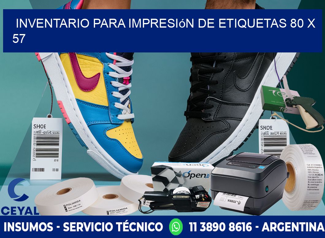 inventario para impresión de etiquetas 80 x 57