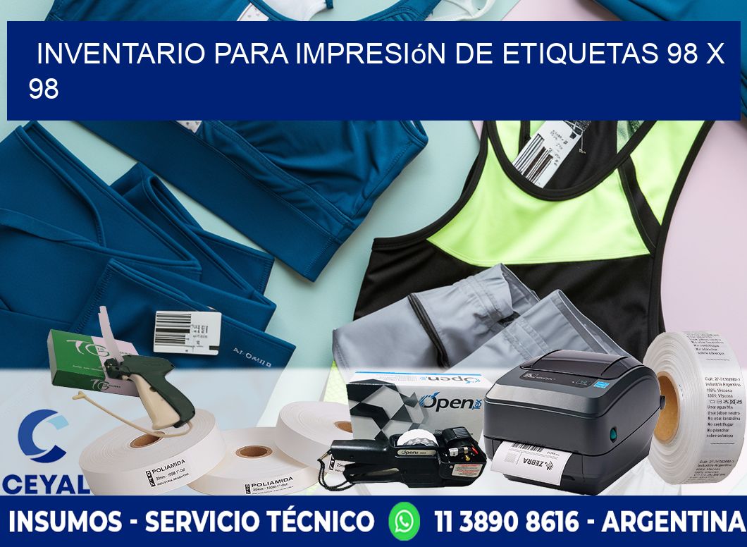 inventario para impresión de etiquetas 98 x 98