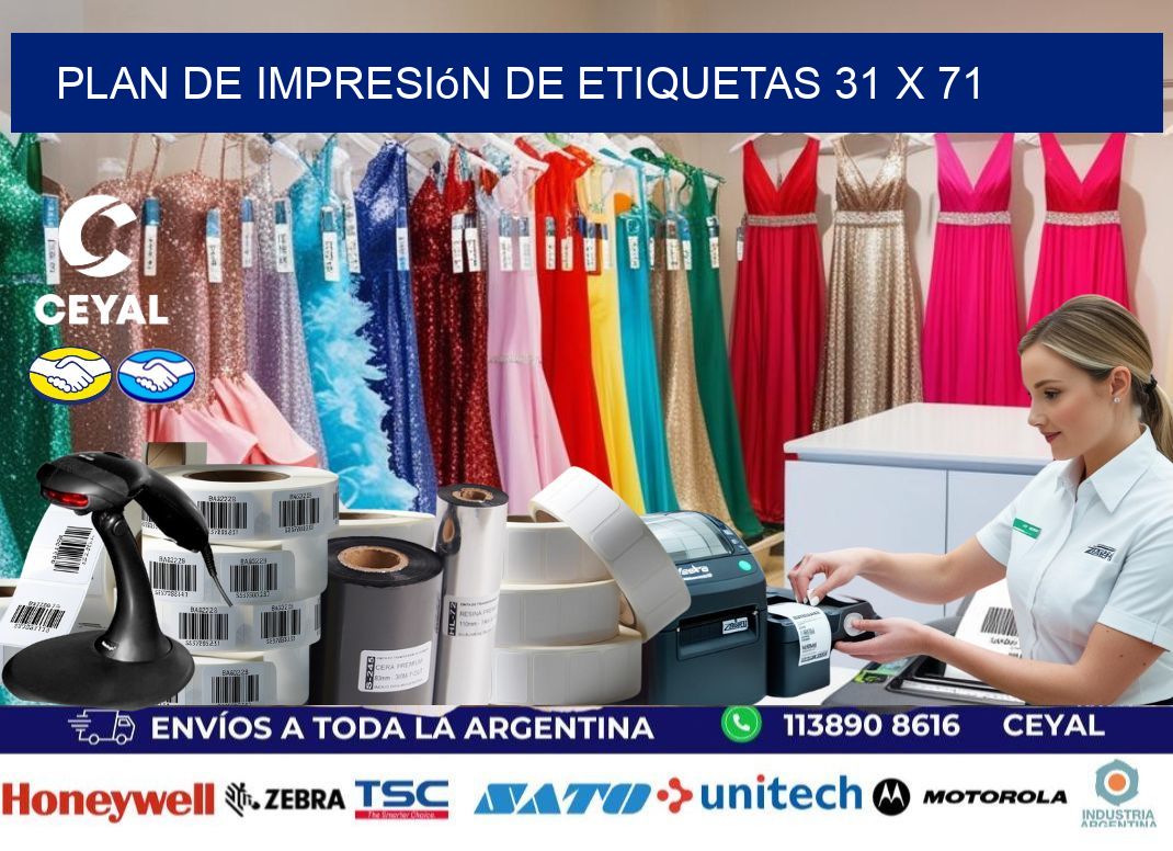 plan de impresión de etiquetas 31 x 71