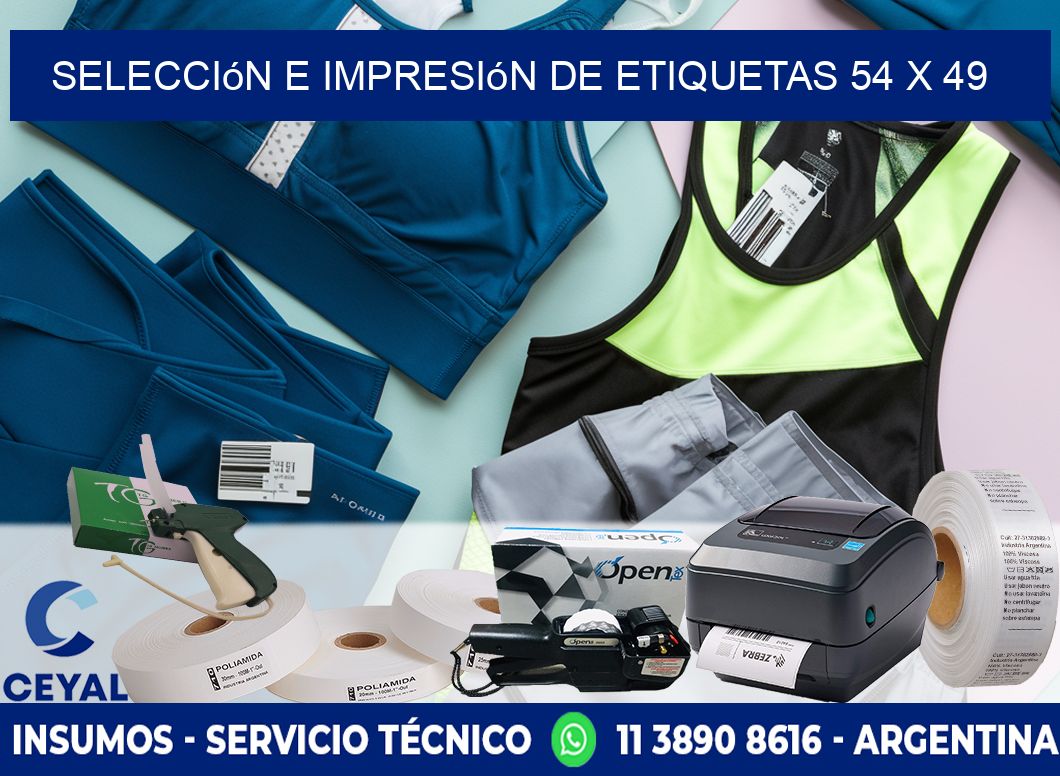 selección e impresión de etiquetas 54 x 49