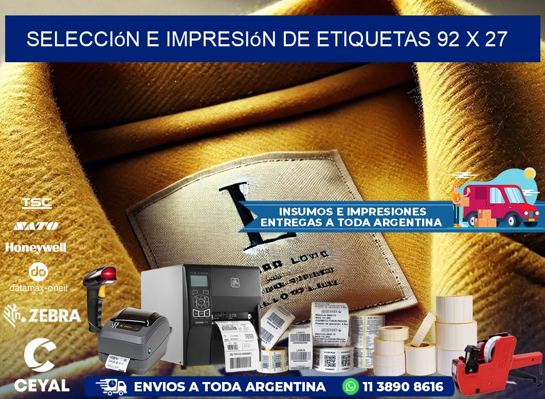 selección e impresión de etiquetas 92 x 27
