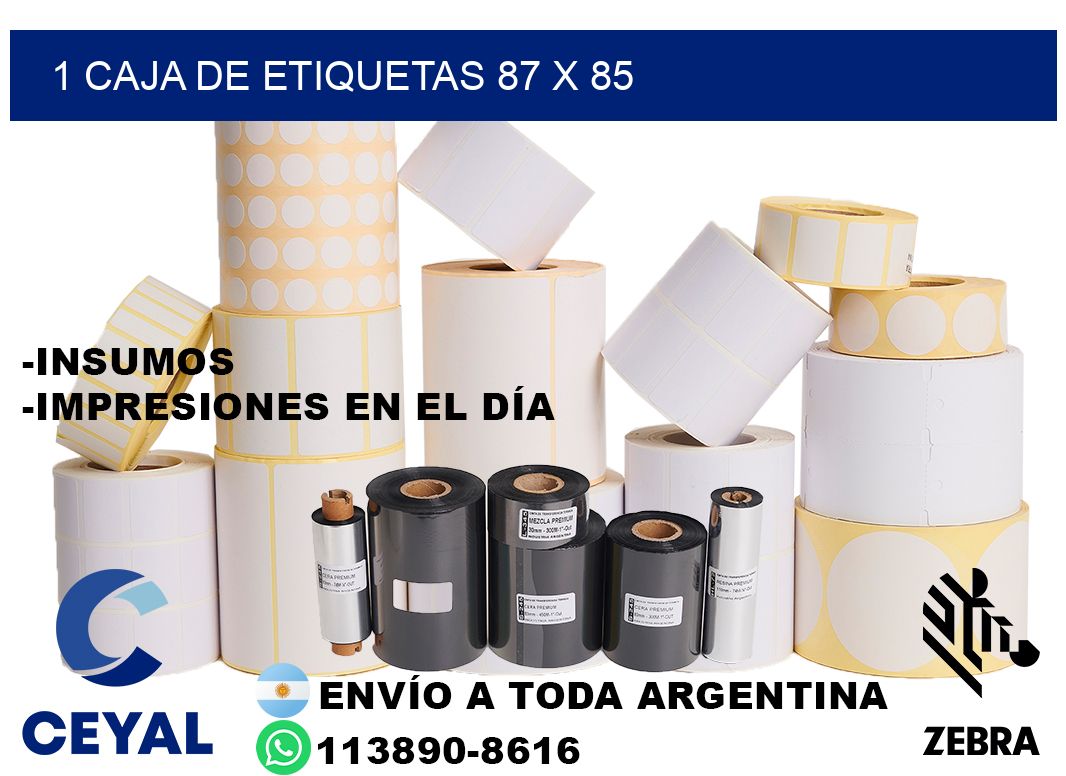 1 caja de etiquetas 87 x 85