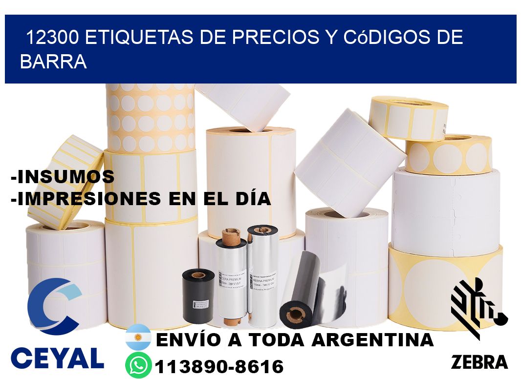 12300 Etiquetas de precios y códigos de barra