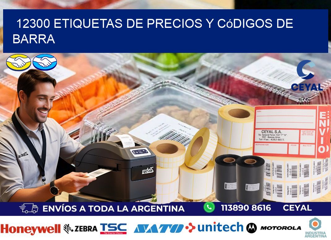 12300 Etiquetas de precios y códigos de barra