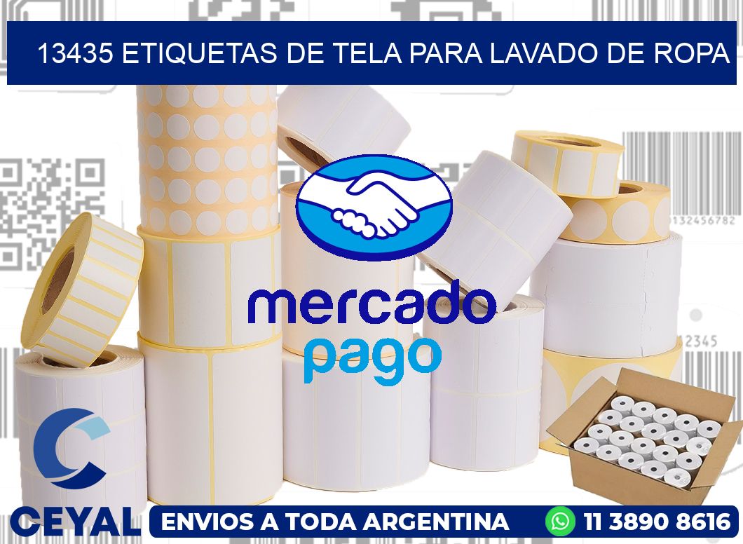 13435 Etiquetas de tela para lavado de ropa