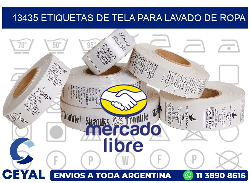 13435 Etiquetas de tela para lavado de ropa