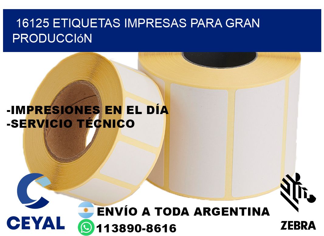 16125 Etiquetas impresas para gran producción