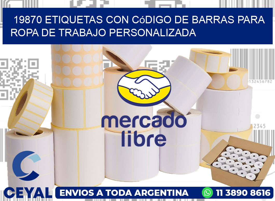 19870 Etiquetas con código de barras para ropa de trabajo personalizada