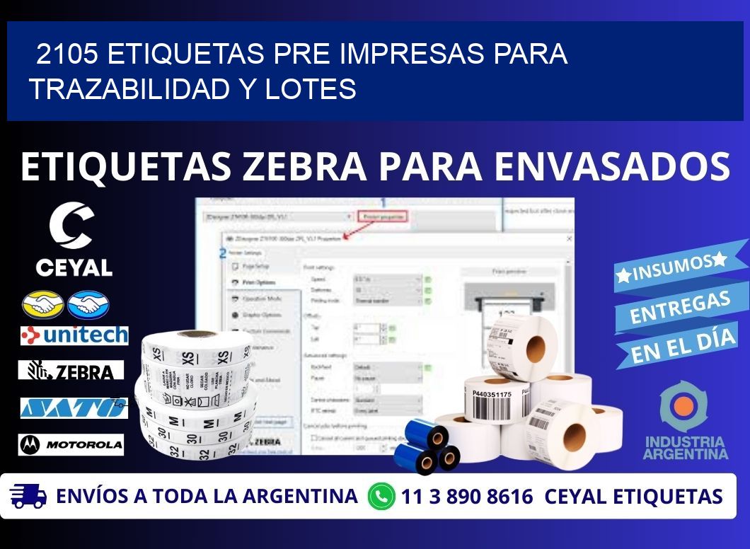2105 etiquetas pre impresas para trazabilidad y lotes