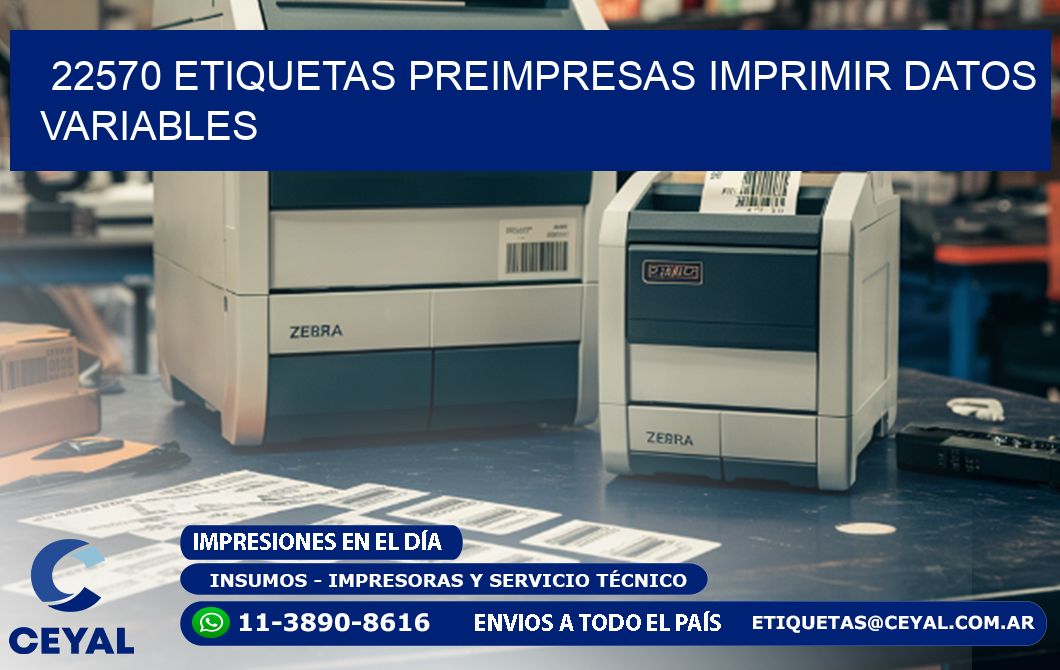 22570 Etiquetas preimpresas imprimir datos variables