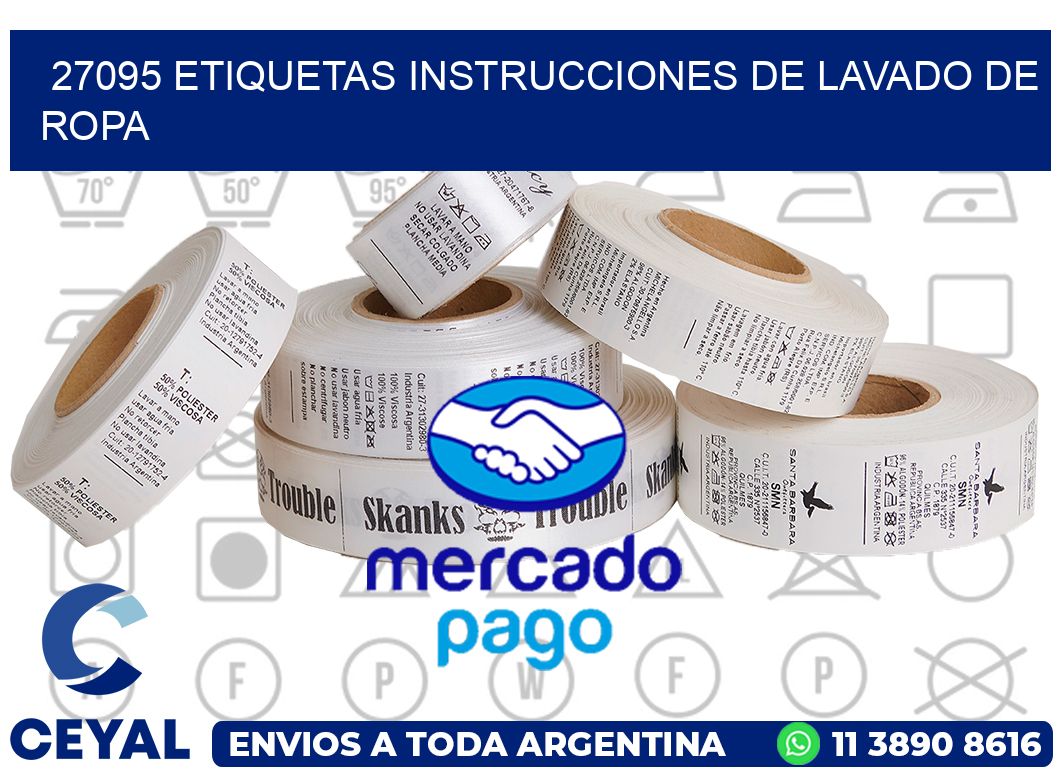 27095 etiquetas instrucciones de lavado de ropa