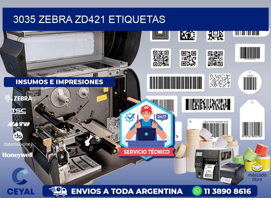 3035 Zebra ZD421 etiquetas