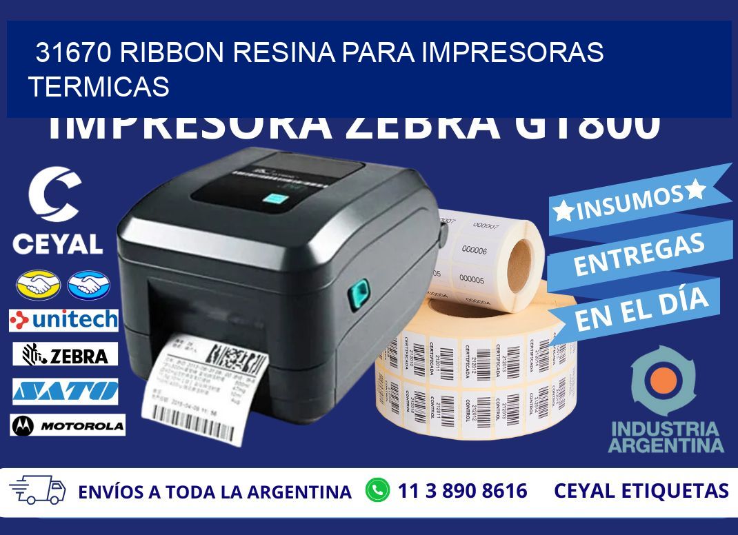 31670 ribbon resina para impresoras termicas