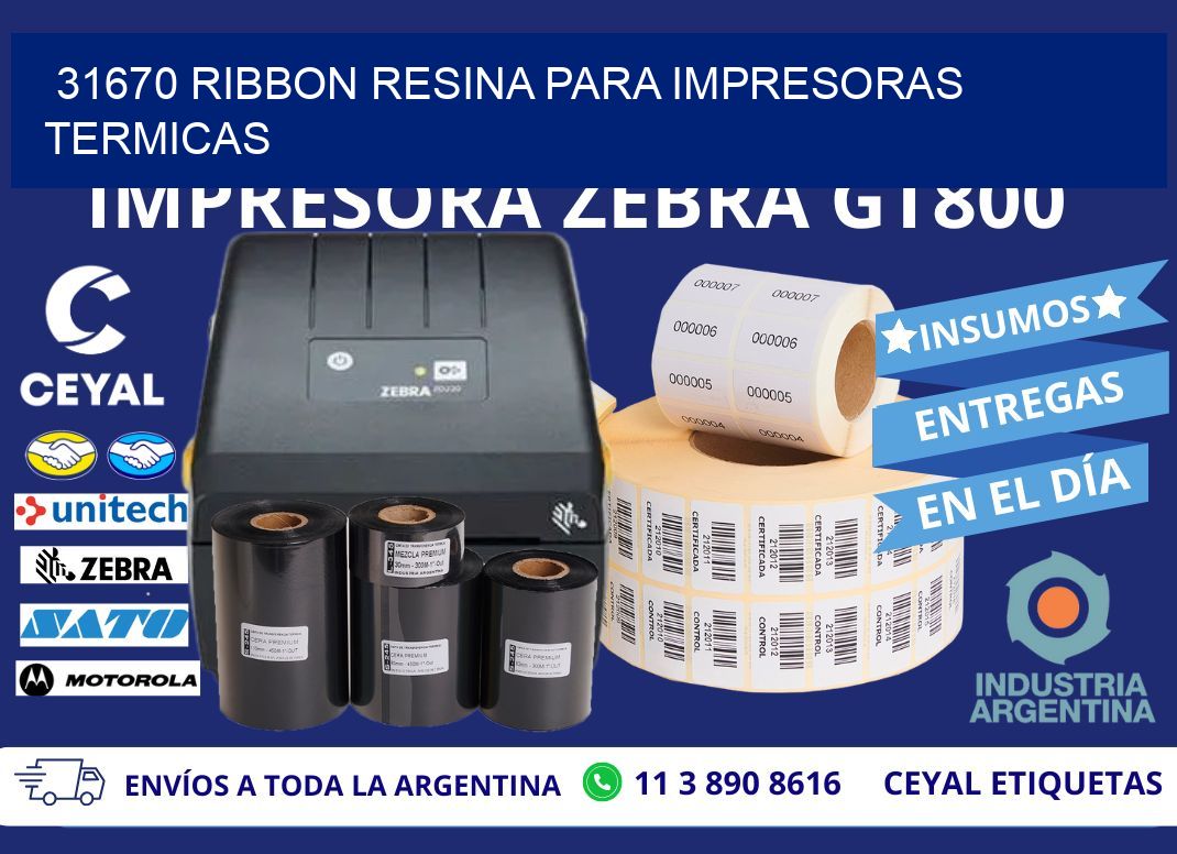 31670 ribbon resina para impresoras termicas