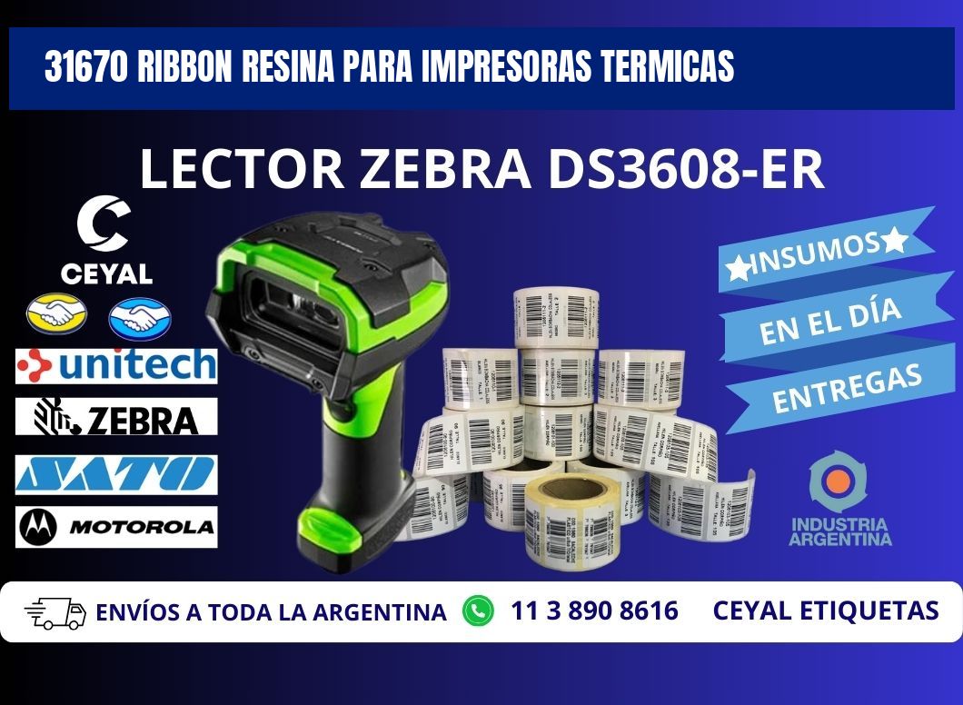 31670 ribbon resina para impresoras termicas